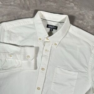 Ash & Erie Button Down Shirt Mens M White Heavy Cotton Long Sleeve Casual Pocket